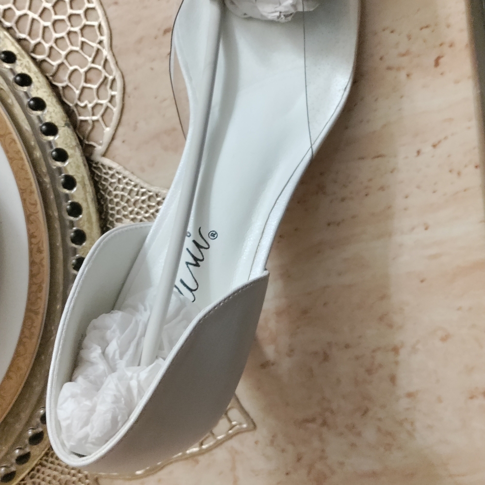 Bellini White d'Orsay Heels with Bow Detail